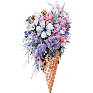 Картина по номерам "Квіткове морозиво"