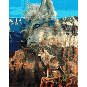 Картина по номерам "Волк в каньоне"