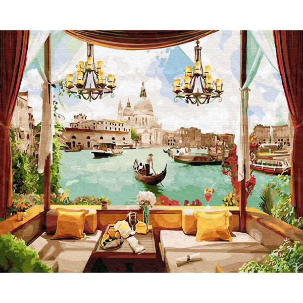 Картина по номерам "Кафе с видом на каналы Венеции"