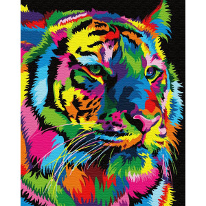 Картина по номерам "Радужный тигр"