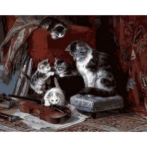 Картина по номерам "Котята и скрипка"