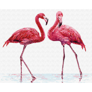Картина по номерам "Нежные фламинго"