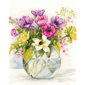 Картина по номерам "Ніжні садові квіти"