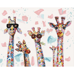 Картина по номерам "Веселые жирафы"