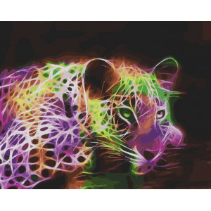 Картина по номерам "Неоновий леопард"