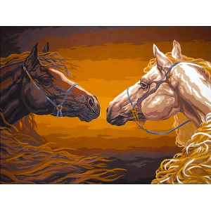 Картина по номерам "Прекрасные лошади"