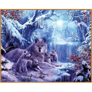 Картина по номерам "Волчья зима"