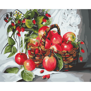 Картина по номерам "Яблоки в корзинке"