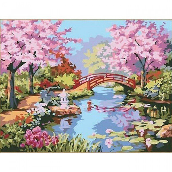 Картина по номерам "Сад цветущей сакуры"