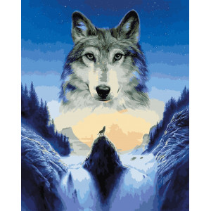 Картина по номерам "Лунный волк"