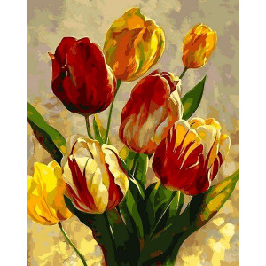 Картина по номерам "Весенние тюльпаны"
