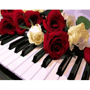 Картина по номерам "Розы на рояле"