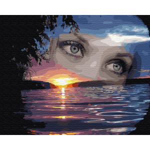 Картина по номерам "Глаза на закате"