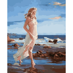 Картина по номерам "Девушка на морском берегу"
