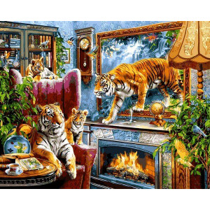 Картина по номерам "Тигры"