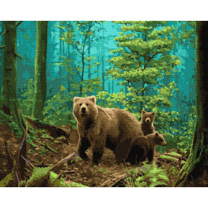 Картина по номерам "Медведи в лесу"