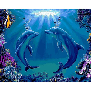 Картина по номерам "Танец дельфинов"