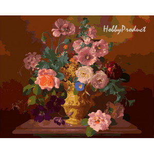 Картина по номерам "Букет квітів у вазі"