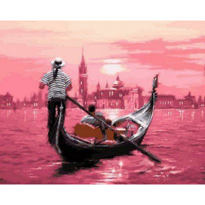 Картина по номерам "Розовый закат Венеции"