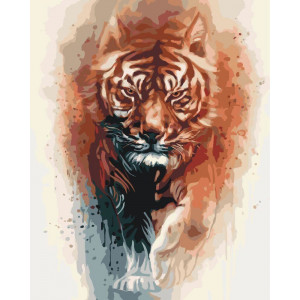Картина по номерам "Огненная сила тигра"