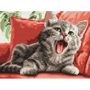 Картина по номерам "Зевающий кот"