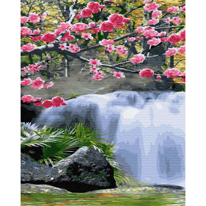 Картина по номерам "Водопад весной"