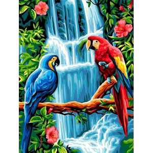 Картина по номерам "Пара попугаев"