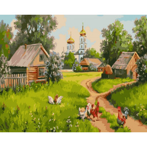 Картина по номерам "Деревенский двор"