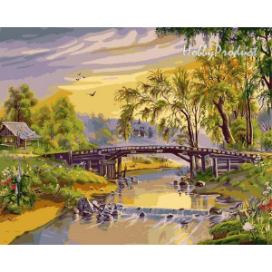 Картина по номерам "Мост над рекой"
