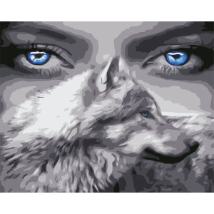Картина по номерам "Взгляд волчицы"