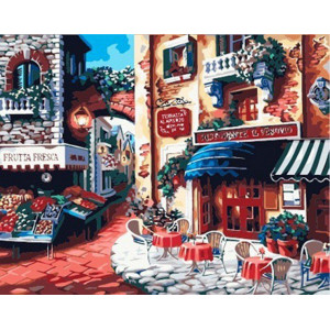 Картина по номерам "Кафе на розі вулиці"