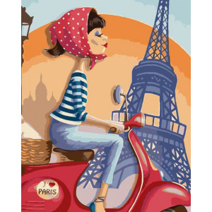 Картина по номерам "Парижанка"