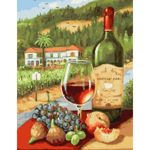 Картина по номерам "Вино и фрукты"