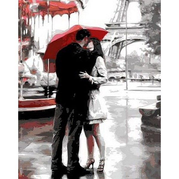 Картина по номерам "Поцелуй в Париже"