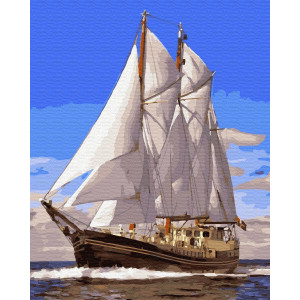 Картина по номерам "Яхта на волнах"