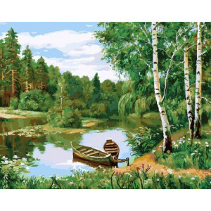 Картина по номерам "Лодки у берега"