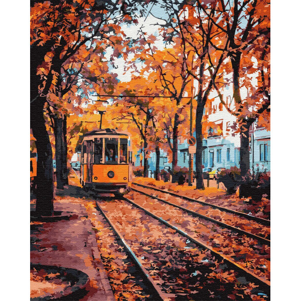 Картина по номерам "Осенний трамвай"