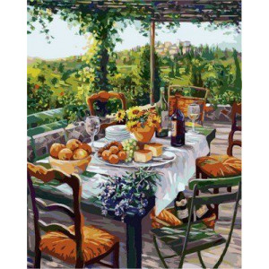 Картина по номерам "Завтрак с сыром и вином"
