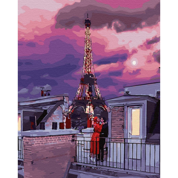Картина по номерам "Сумерки над Парижем"