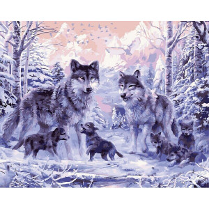 Картина по номерам "Волчье семейство"
