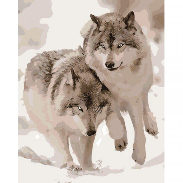 Картина по номерам "Пара волков"