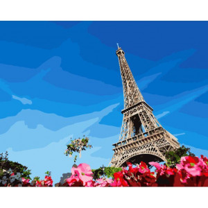 Картина по номерам "Эйфелева башня весной"
