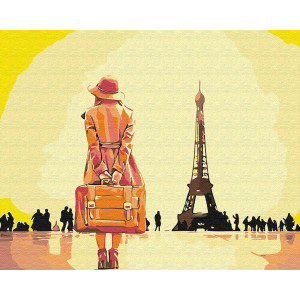 Картина по номерам "Путешественница в Париже"