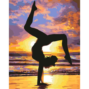 Картина по номерам "Йога на заході сонця"