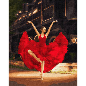 Картина по номерам "Балерина в красном"
