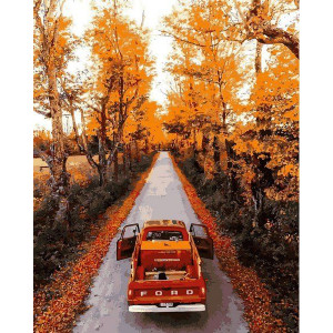 Картина по номерам "Дорога через осінній ліс"