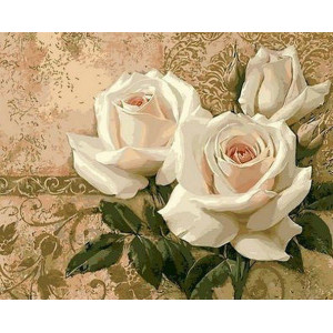 Картина по номерам "Кремовые розы"