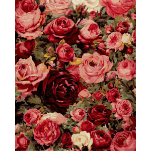 Картина по номерам "Стена из роз"