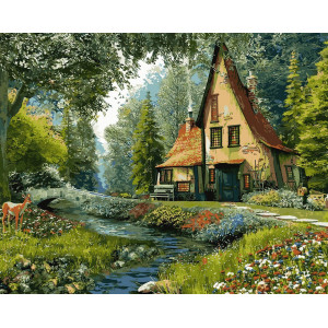 Картина по номерам "Дом на опушке леса"