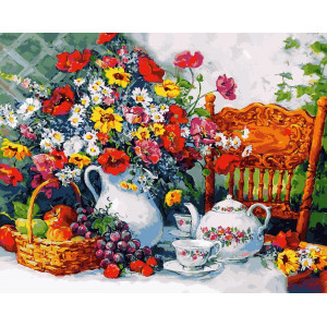 Картина по номерам "Чаепитие в саду"